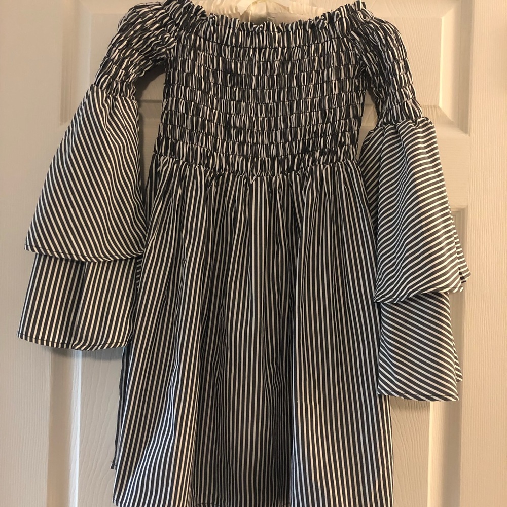 Vici Dolls green and white striped dress